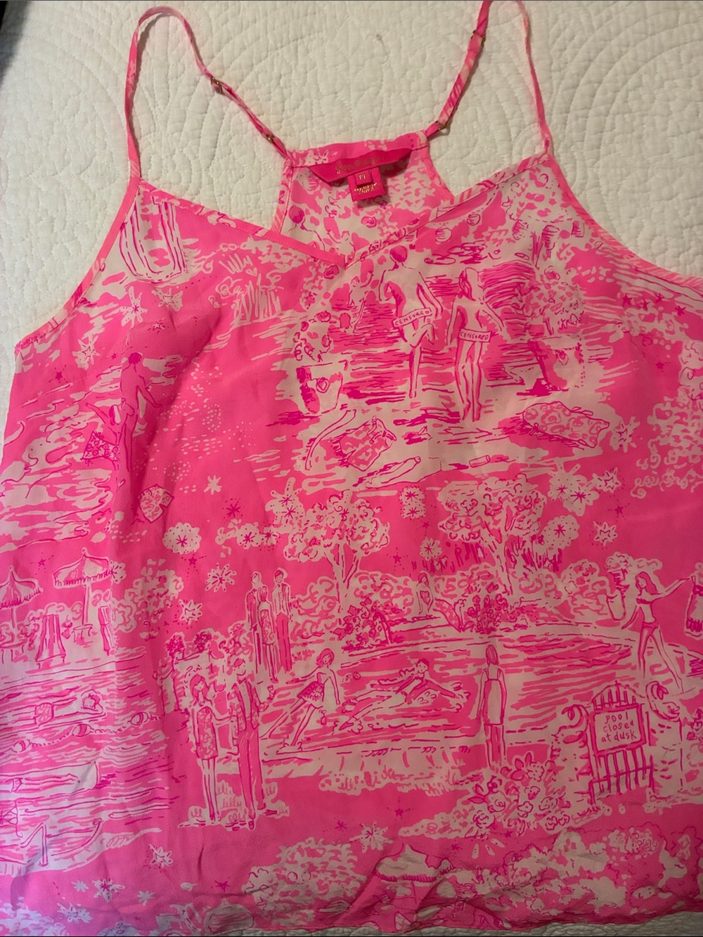 Lilly Pulitzer silk cami halter top medium skinny dip theme